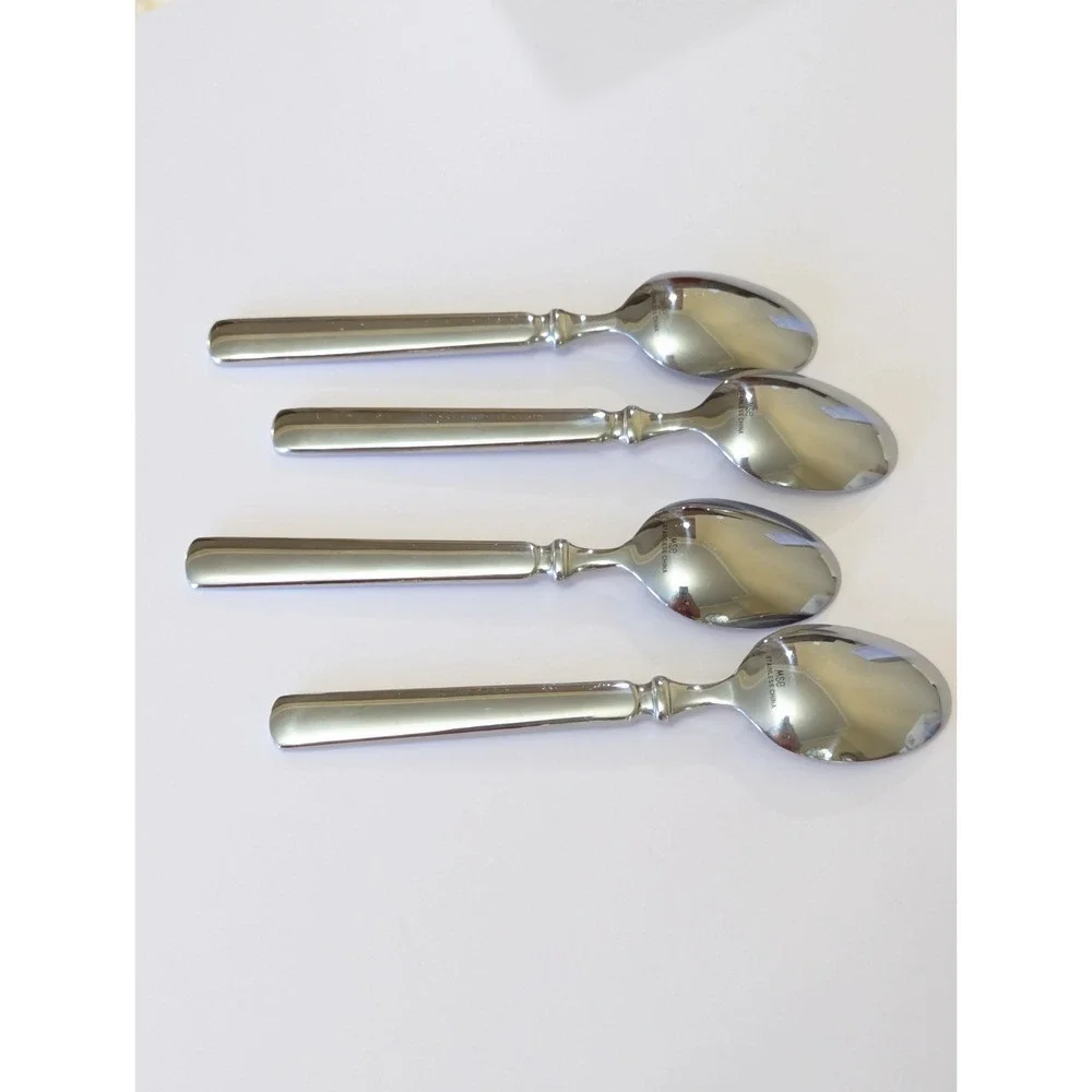 4 MSE Martha Stewart EMPIRE Stainless Flatware Soup Spoon Heavy Handle 7 7/8